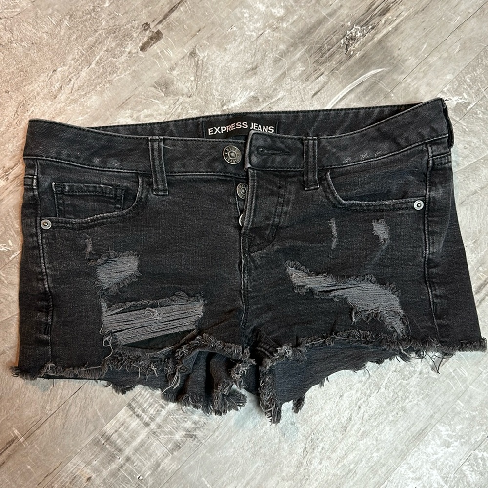 Express Distressed Stretch Denim Shorts